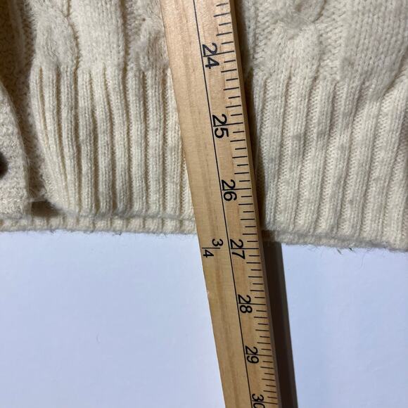 Vintage 90s Winona Knits Cream Cable Knit Long Sleeved Cardigan Women’s Size 42 - Picture 5 of 7